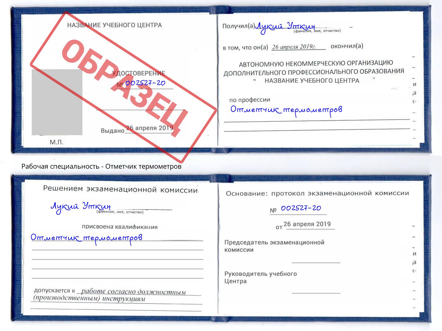 Отметчик термометров Воркута