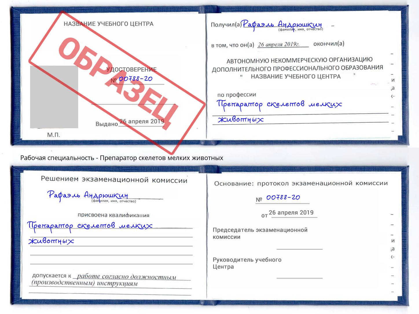 Препаратор скелетов мелких животных Воркута