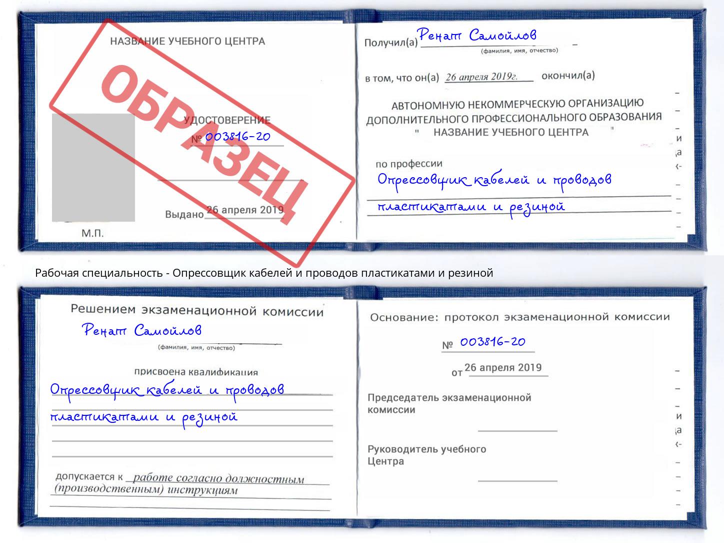 Опрессовщик кабелей и проводов пластикатами и резиной Воркута