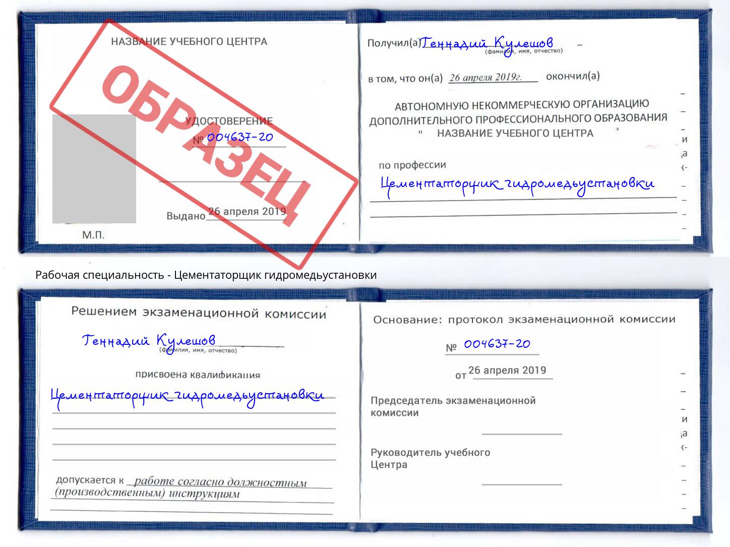 Цементаторщик гидромедьустановки Воркута
